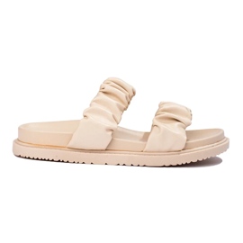 J. Star Beiga tofflor med ränder beige