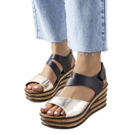 Guld espadrillor på Burley wedges gyllene