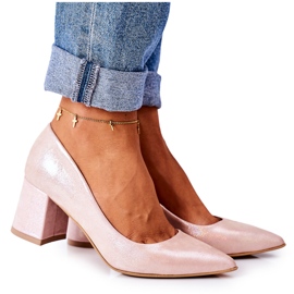 Lewski Shoes Satinpumpar med djurmönster Lewski -skor 2801 Rosa