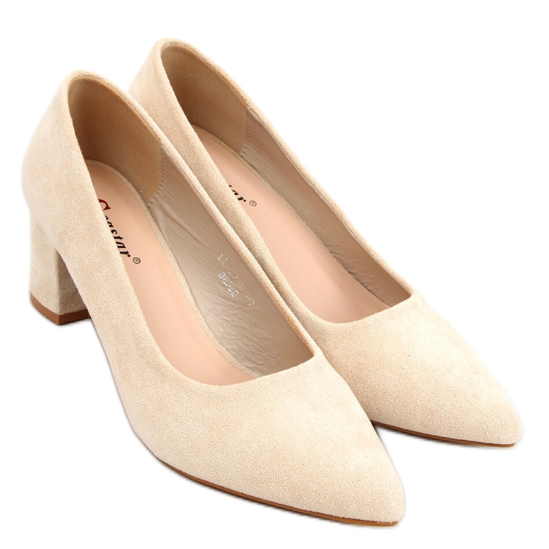 Pumps på breda klackar Mindy Beige