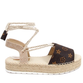 Espadrilles damsandaler Adeline Camel beige brun