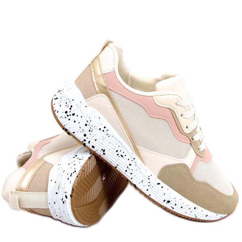 Truth Khaki damsneakers beige rosa gyllene