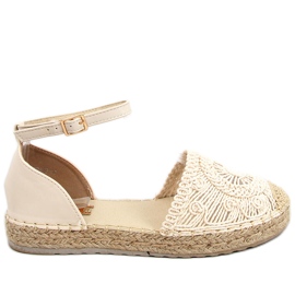 Jasmine Beige genombrutna espadrillor