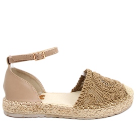 Jasmine Khaki genombrutna espadrillor beige