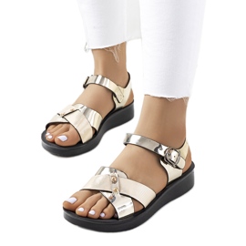 Tulia gyllene sandaler för kvinnor