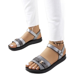 Lehti grå sandaler för kvinnor