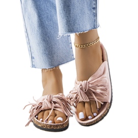 Damer fransade rosa tofflor