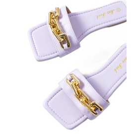 Violett eleganta tofflor med Cherell-kedja
