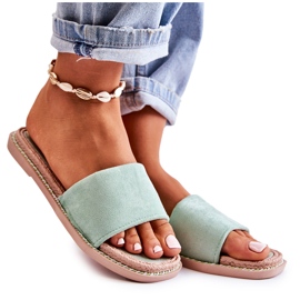 FJ1 Mocka Damtofflor Sunset Green grön