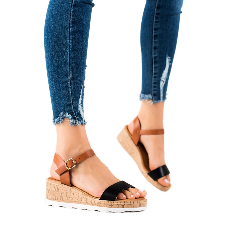 Cm Paris Klassiska kilsandaler brun svart