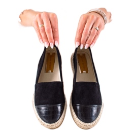 DK Svart Espadrilles på plattformen