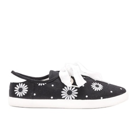 Svarta Hursti blommiga sneakers vit