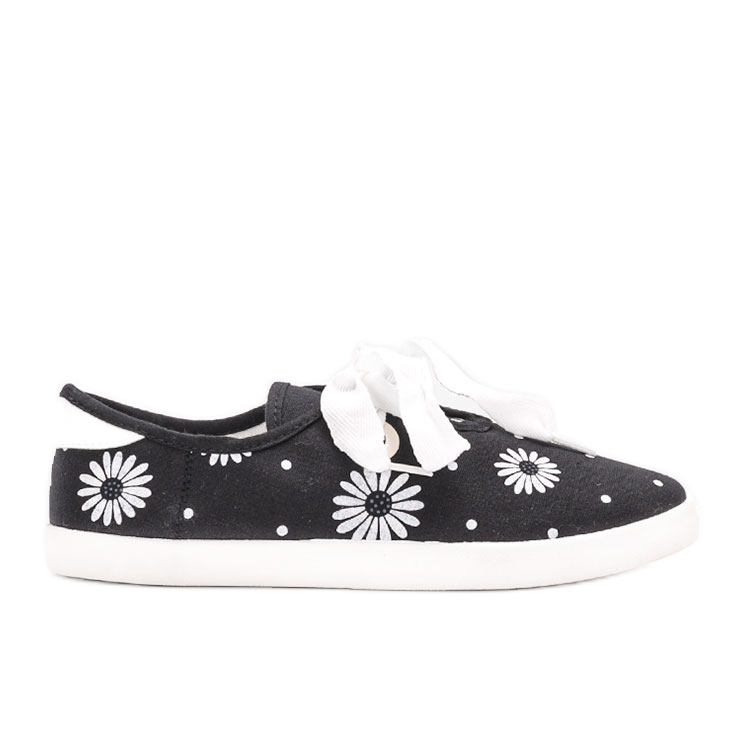 Svarta Hursti blommiga sneakers vit