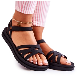 Doftande damsandaler med kardborreband ZAXY JJ285068 Svart