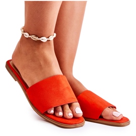 FL1 Klassiska tofflor för kvinnor Slät röd Narsis