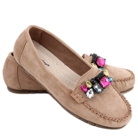 Loafers med Megara Khaki stenar beige