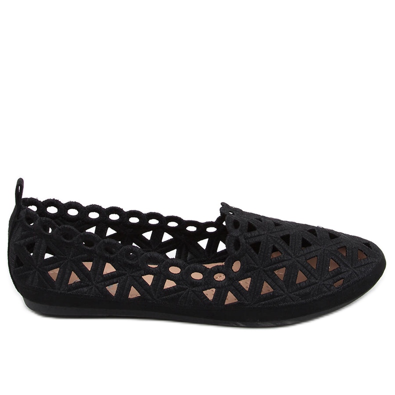 Kida svarta genombrutna ballerinor