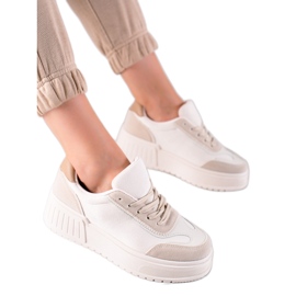 TRENDI Snygga sneakers på plattformen beige