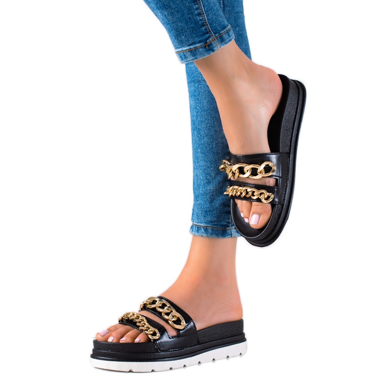 WELLSPRING Modetofflor Med Kedjor svart