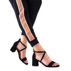 Seastar Svarta högklackade sandaler