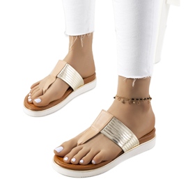 Murilo tofflor i beige metallic