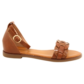Evento Damsandaler med fläta 22SD35-4604 Camel brun