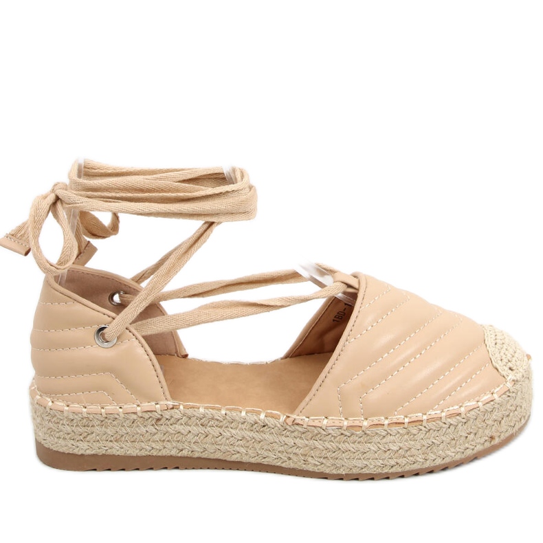 Freesia Beige espadrillor med ankelband