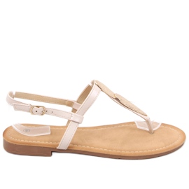 Attina Beige flipflops gyllene
