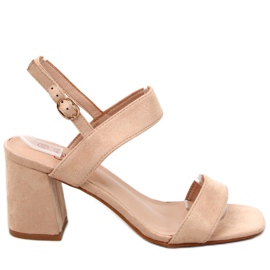 Peony Beige sandaler med klack