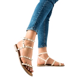 Bestelle Sandaler med strass beige