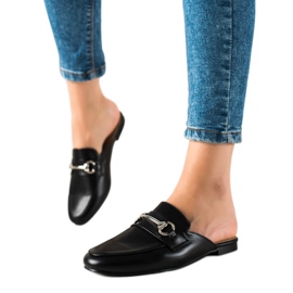 SHELOVET Svarta tofflor loafers