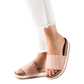 SHELOVET Flätade Tofflor På Plattformen rosa