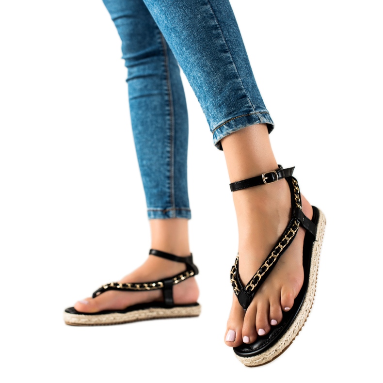 Seastar Flip-flops sandaler med en dekorativ kedja svart