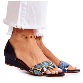 Läder Maciejka 1971-63 Svarta sandaler mångfärgad