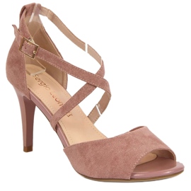 Rosa sandaler på hög klack W Sergio Leone