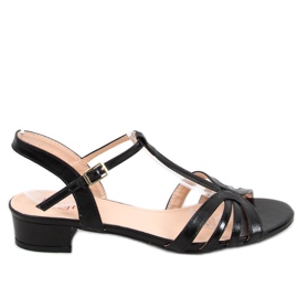 Sparkle Black sandaler med låg klack svart