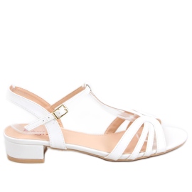 Sparkle White lågklackade sandaler vit