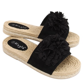 Blommig fiesta Primrose Black tofflor svart