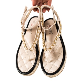 Seastar Flip-flops sandaler med en dekorativ kedja beige