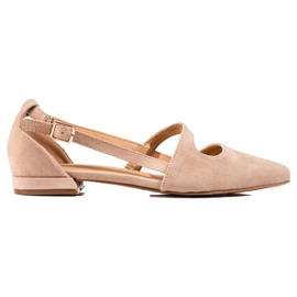 T.Sokolski Beige Ballerinor Med En Skärning