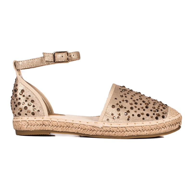 T.Sokolski Espadriller med kristaller beige