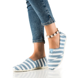 Black Forest Randiga slipons vit blå