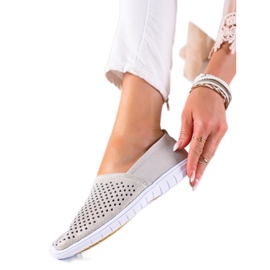 DK Openwork läder slipons grå