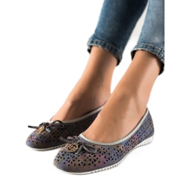 T.Sokolski Färgglad läderballerina mångfärgad