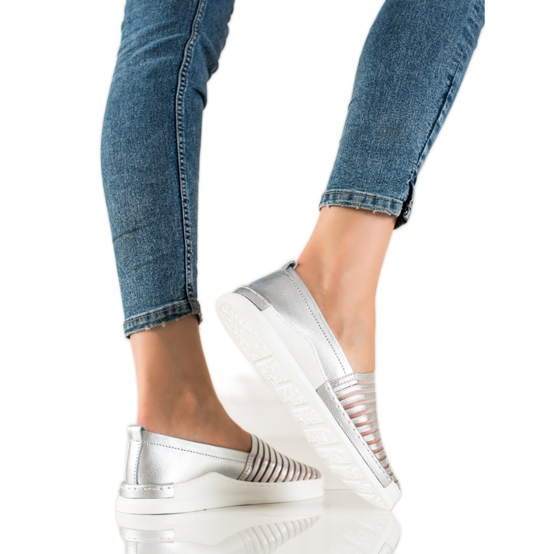 T.Sokolski Silver Läder Slipons silver-