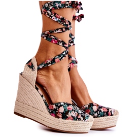 FB2 Fashionabla sandaler Svart Lamela mångfärgad