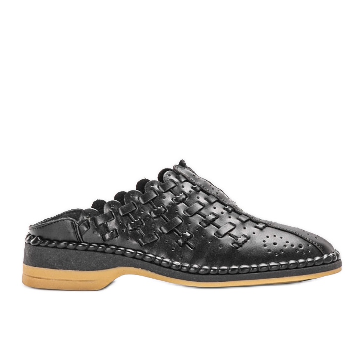 Breno svarta genombrutna tofflor