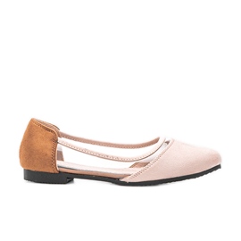 Kortes beige mocka ballerinas för barn