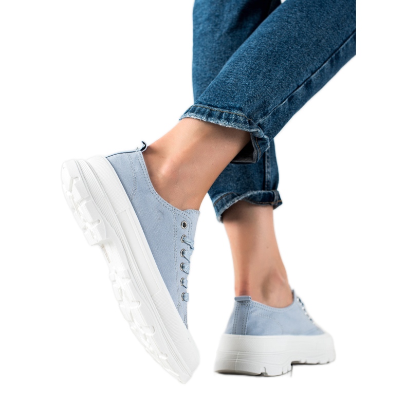 SHELOVET Blå Sneakers På Plattformen