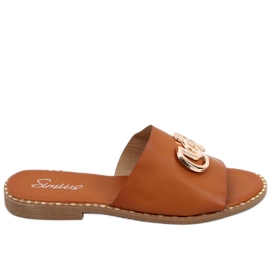 Larisa Camel damtofflor brun